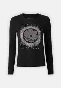 Guess CN PEONY STAMP TEE - T-shirt à manches longues - jet black