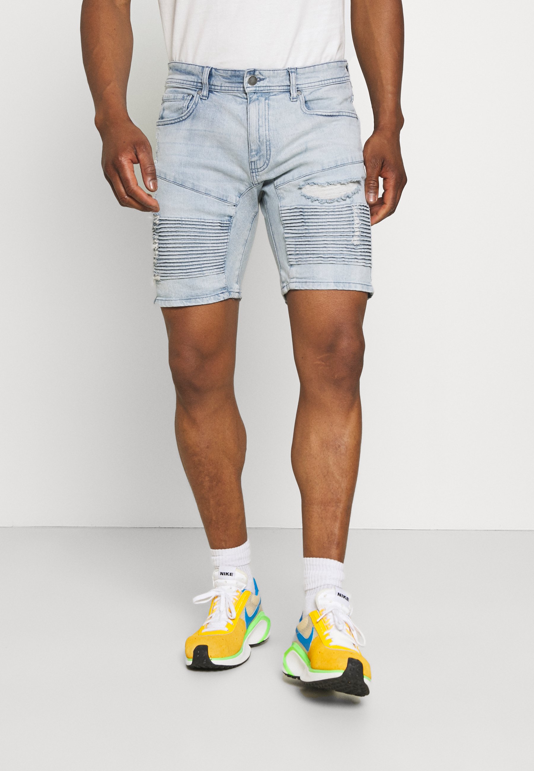 Cotton On STRAIGHT INDIE MOTO RIPS - Shorts - indie blue moto rips/light  blue - Zalando.co.uk