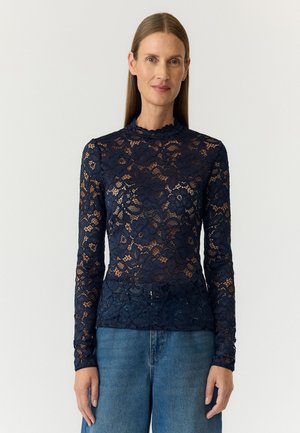 YAS, YASLACEY LS LACE TOP S. NOOS - Блуза - navy blazer