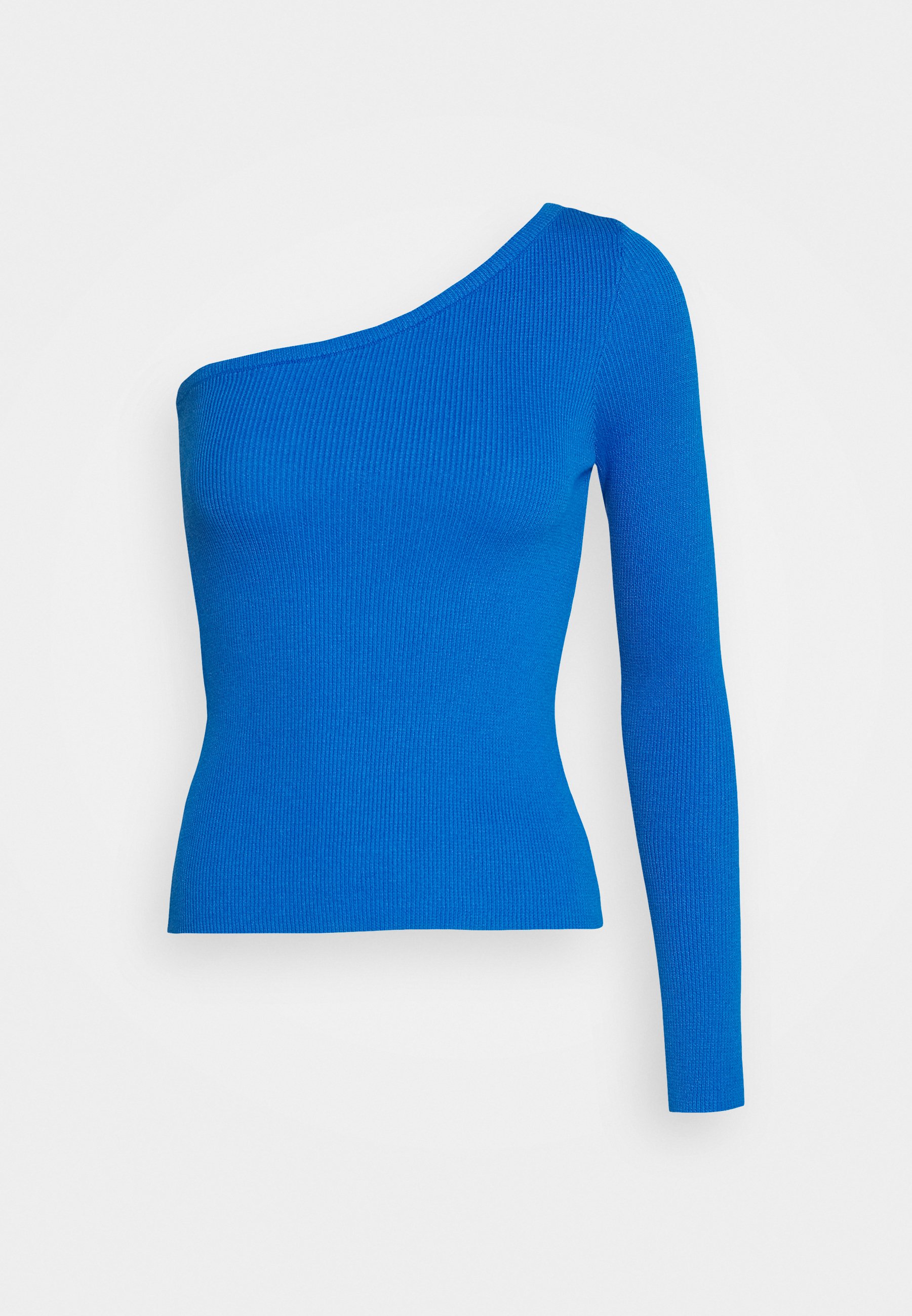 Who What Wear ONE SHOULDER LONG SLEEVE Strikkegenser Who What Wear THE LONG SLEEVE OFF THE SHOULDER - Strikkegenser - white