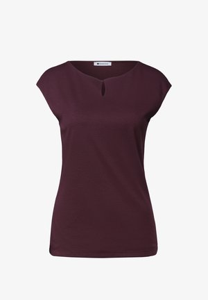 Street One, DROPPED SHOULDER SHIRT MIT CUT-OUT - T-shirts basic - rustic rouge