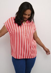 Kaffe Curve KCSIDA - Bluse - cayenne chalk stripe