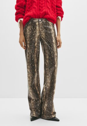 STRAIGHT-LEG SNAKESKIN EFFECT  - Jean droit - brown