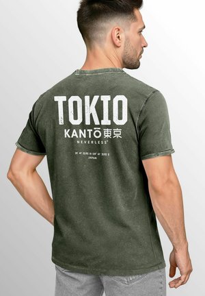 VINTAGE BACK JAPAN TOKYO GRAFIK - Print T-shirt - oliv