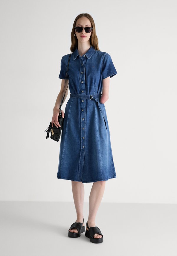 MIDI SHIRT DRESS - Denim dress4