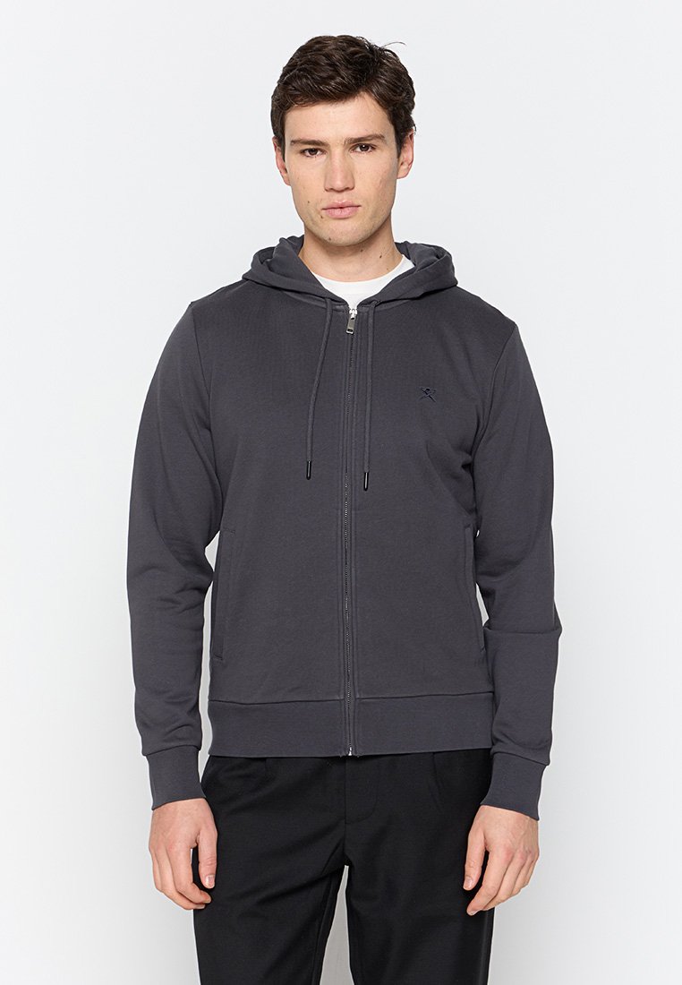 Hackett London Sweater met rits donkergrijs