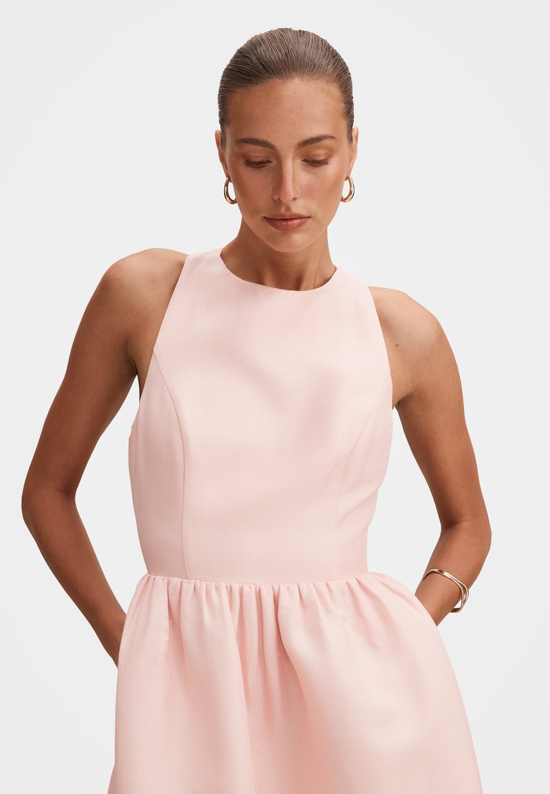 slim fit dress slacks Marlice Silk Midi Dress in Orange Peach main image 0