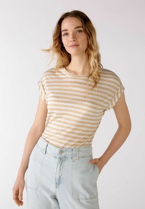 Print T-shirt - white camel