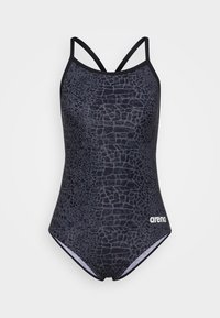 WOMENS SNAKESKIN SWIMSUIT LIGHTDROP BACK - Kupaći kostim - black