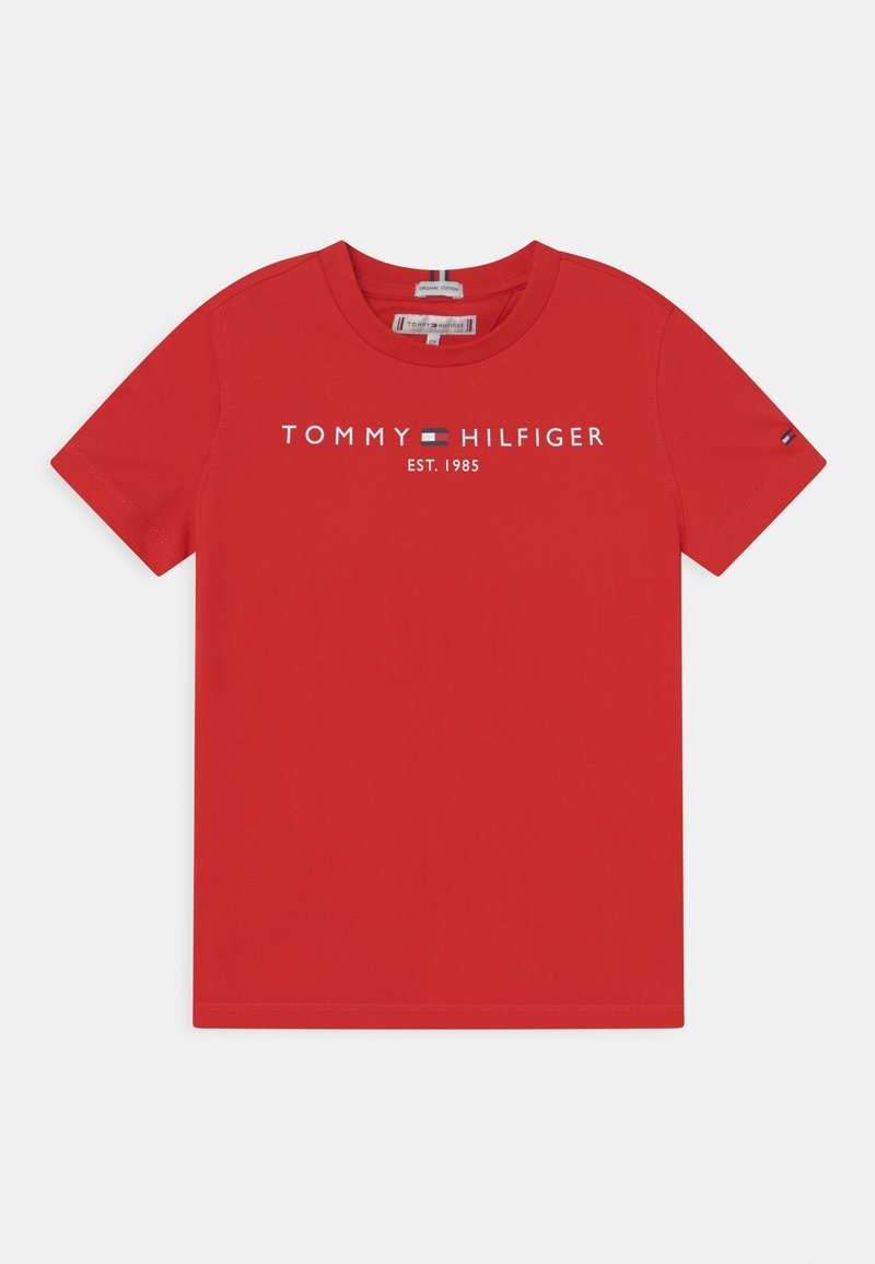 Tommy Hilfiger - ESSENTIAL TEE - Marškinėliai su spaudiniu - deep crimson, Padidinti