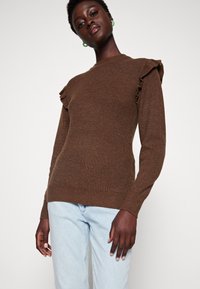 Object OBJMALENA L/S RUFFEL NOOS - Trui - fossil/beige