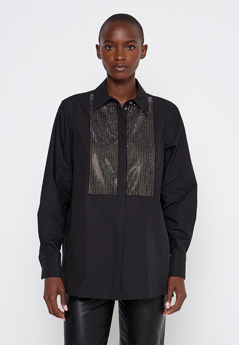 Karl Lagerfeld Overhemdblouse zwart Karl Lagerfeld Overhemdblouse zwart