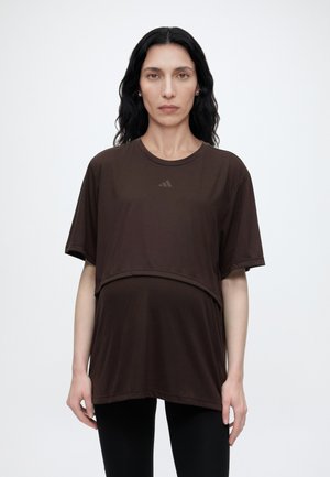 adidas Performance WORKOUT T-SHIRT MATERNITY - T-Shirt sport - aurora coffee