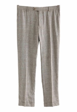 Next TAILORED REGULAR FIT LINEN CHECK - Pantaloni de costum - neutral