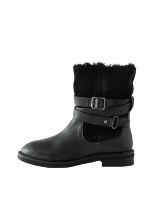 REGULAR FIT - FOREVER COMFORT  BUCKLE - Cowboy/biker ankle boot - new black oiled leather