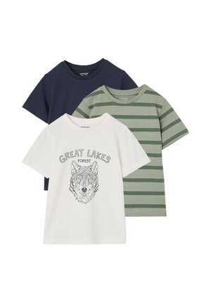 Vertbaudet, 3-PACK - T-Shirt print - salbeigrün