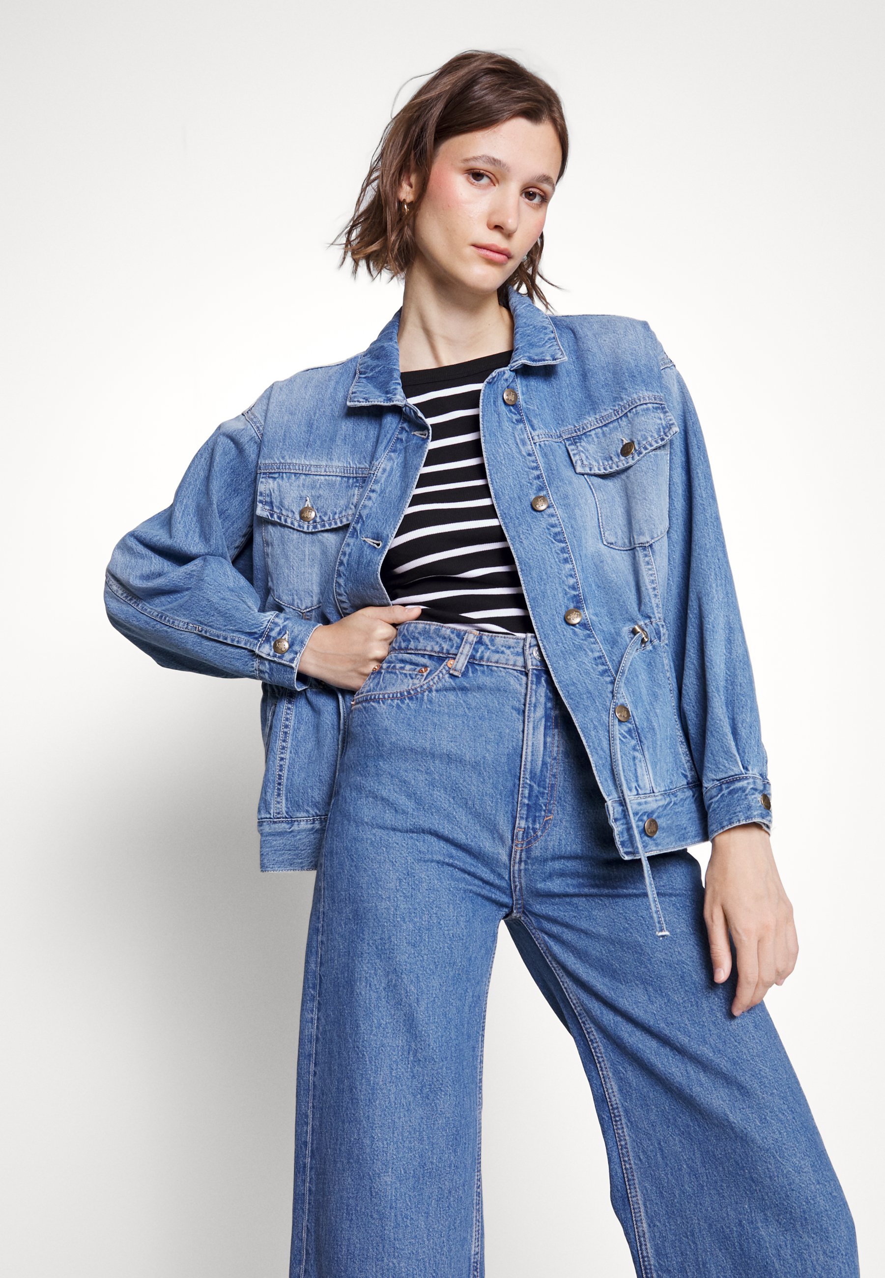 by Malina Alice Jacket Denim Jacket Washed Blue, Women's, Size: 8, Blue Denim