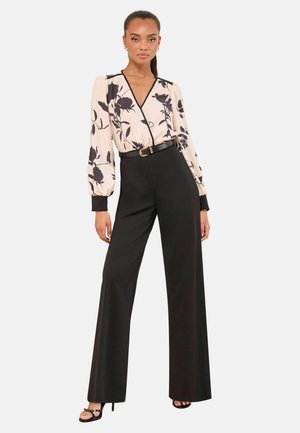 REGULAR FIT - 2 IN 1 LONG SLEEVE V-NECK BELTED  - Kezeslábas - monochrome floral