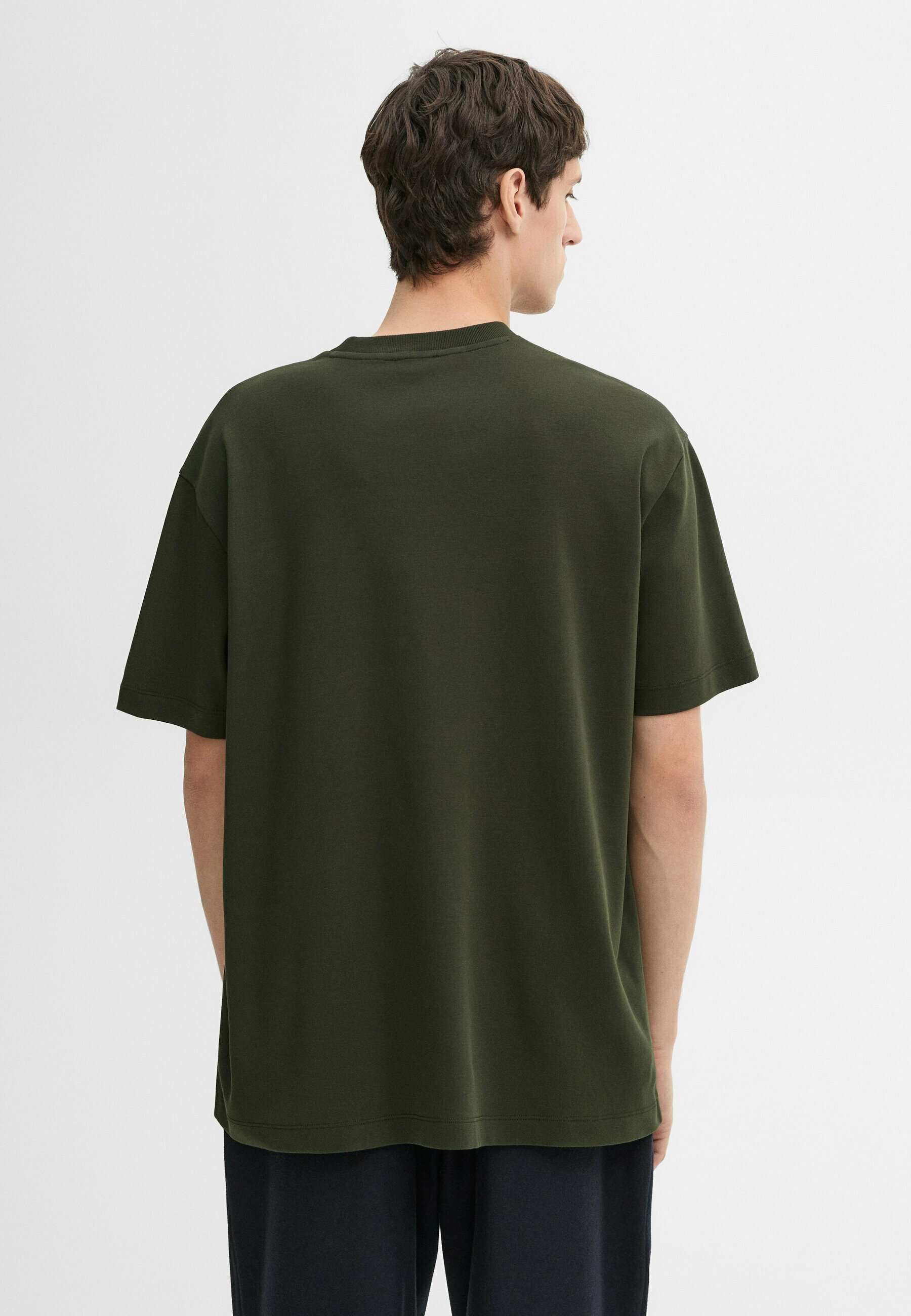 ★Massimo Dutti★ short sleeve crewneck t-shirt Massimo Dutti SHORT SLEEVE - Basic T-shirt - metallic green