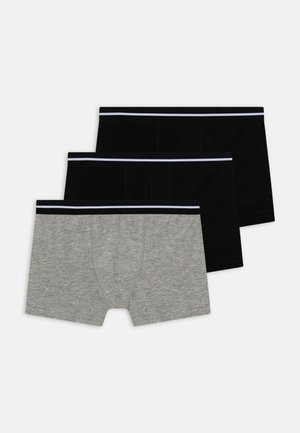 Mjuka bomullsboxer kalsonger i svart och grått, med en svart midja med ett vitt streck och en klassisk passform. Tre par totalt.