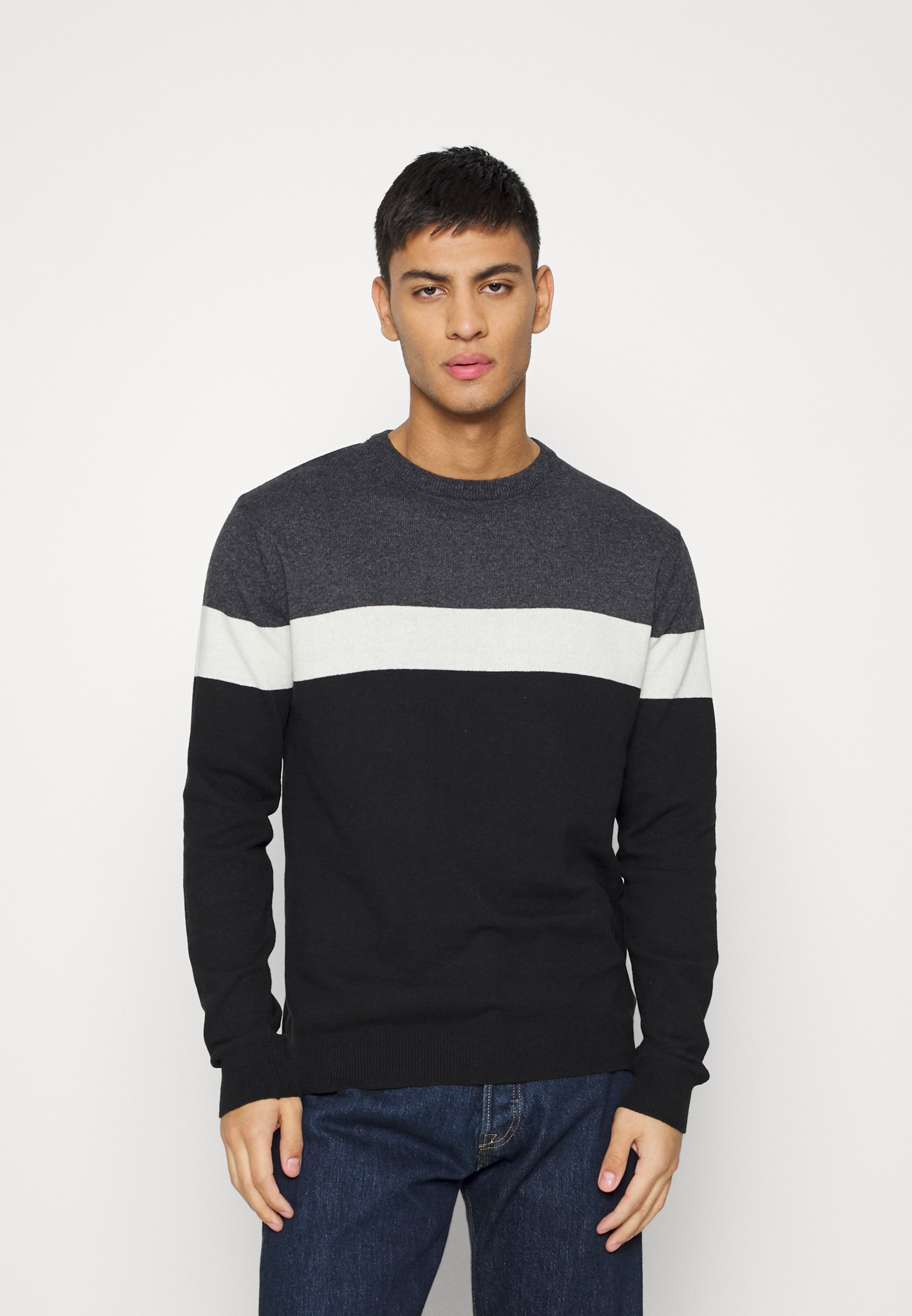 Brave Soul Jumper - white/dark grey 