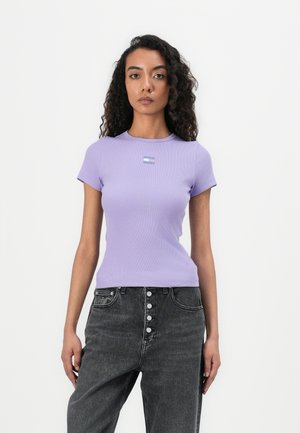 Tommy Jeans SLIM BADGE TEE - T-shirt basic - purple tonal