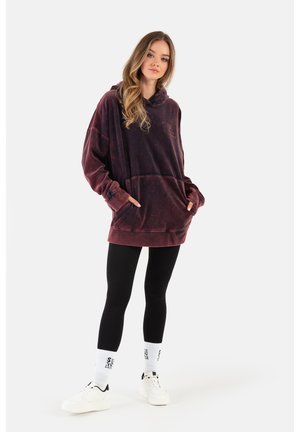 WASHED HOODIE VELOUR VIOLET - Bluza z kapturem