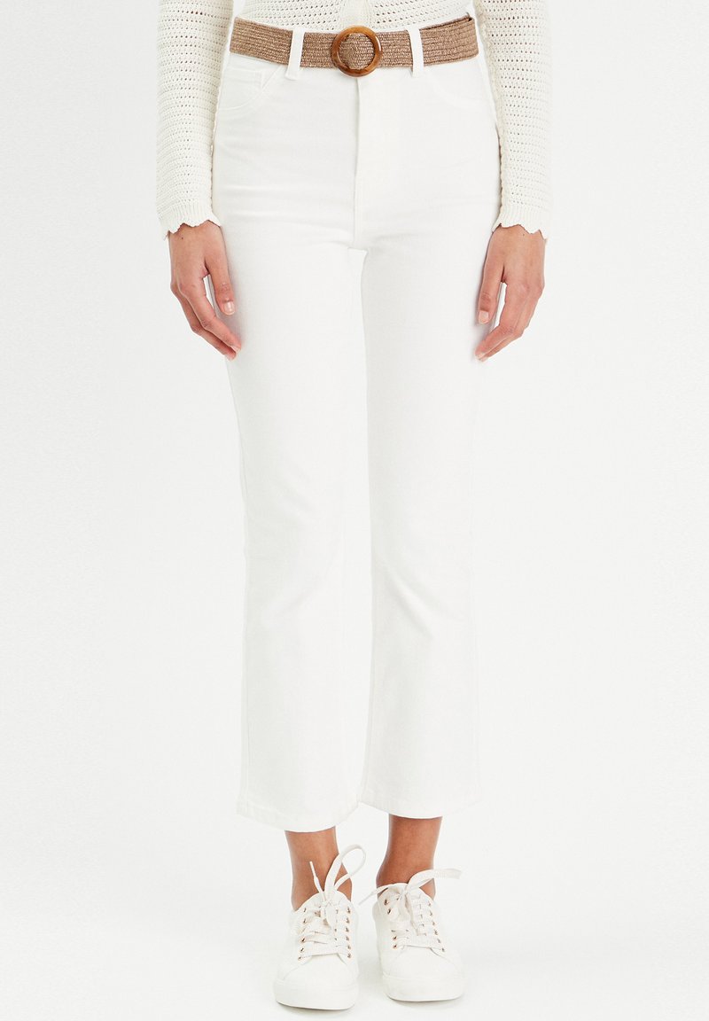 Cache Cache MIT GÜRTEL - Jeans Straight Leg - ecru