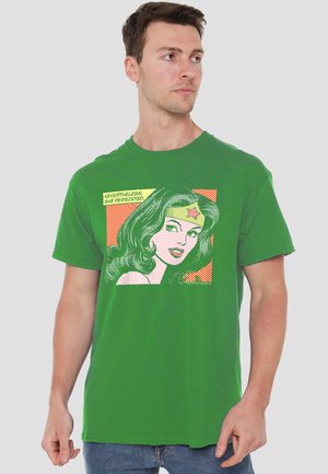 Cotton Soul, WONDER WOMAN SHE PERSISTED - Print T-shirt - dark green