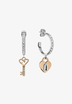 LOVING PADLOCK - Oorbellen - silver tone and pink