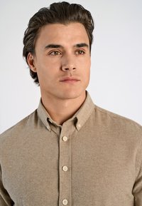 Lindbergh MELANGE BRUSHED SHIRT - Camicia - mid brown