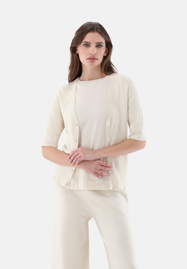 Strickjacke - mottled beige