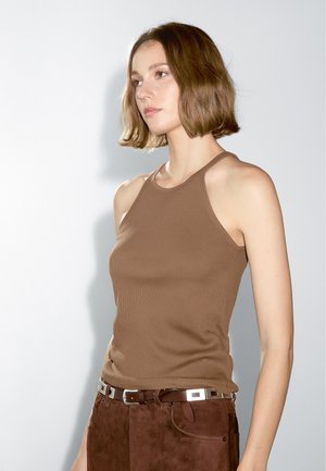 Massimo Dutti STRAPPY HALTER - Top - brown