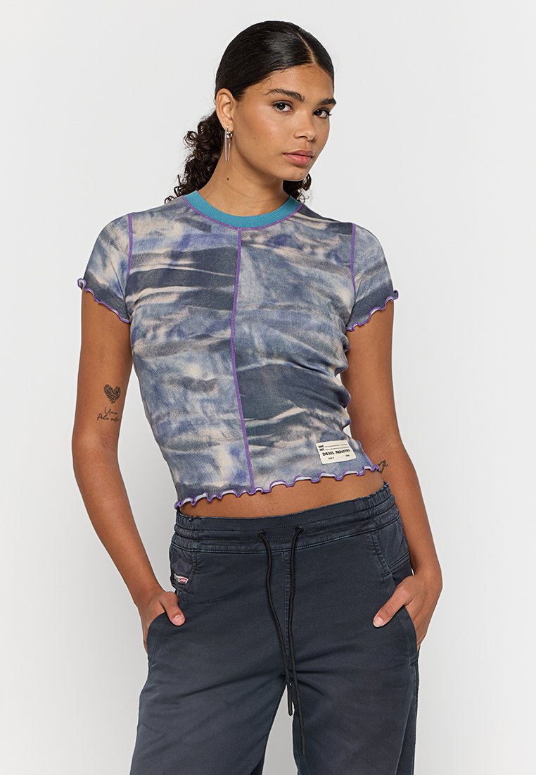 Diesel T-shirt print blauw