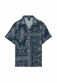 Reiss REGULAR FIT - KALID CHÉ PRINTED CUBAN COLLAR - Marškiniai - navy white