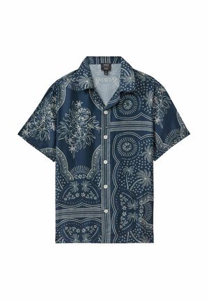 REGULAR FIT - KALID CHÉ PRINTED CUBAN COLLAR - Skjorta - navy white