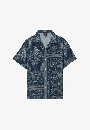 Reiss REGULAR FIT - KALID CHÉ PRINTED CUBAN COLLAR - Košeľa - navy white