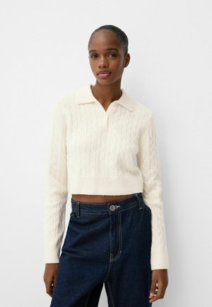 CABLE-POLO COLLAR  - Polo majica - beige