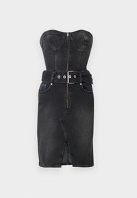 BANDEAU DRESS - Rochie din denim - washed black/black