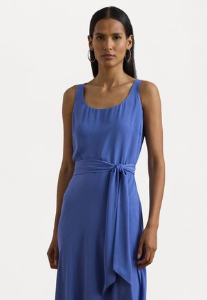 Lauren Ralph Lauren BELTED CREPE SLEEVELESS DRESS - Day dress - soft lazuli