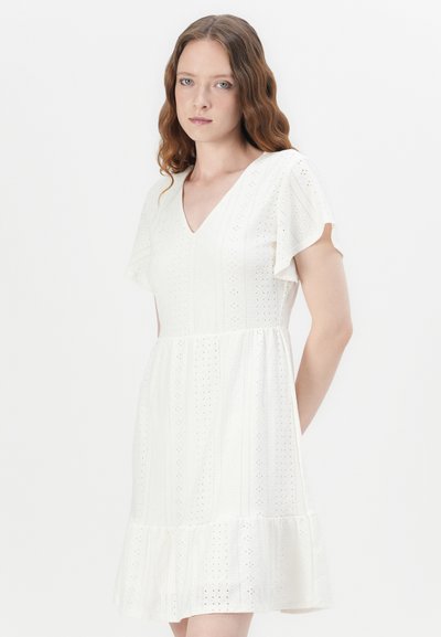 NA-KD BALLOON SLEEVE - Jersey dress - white - Zalando.co.uk