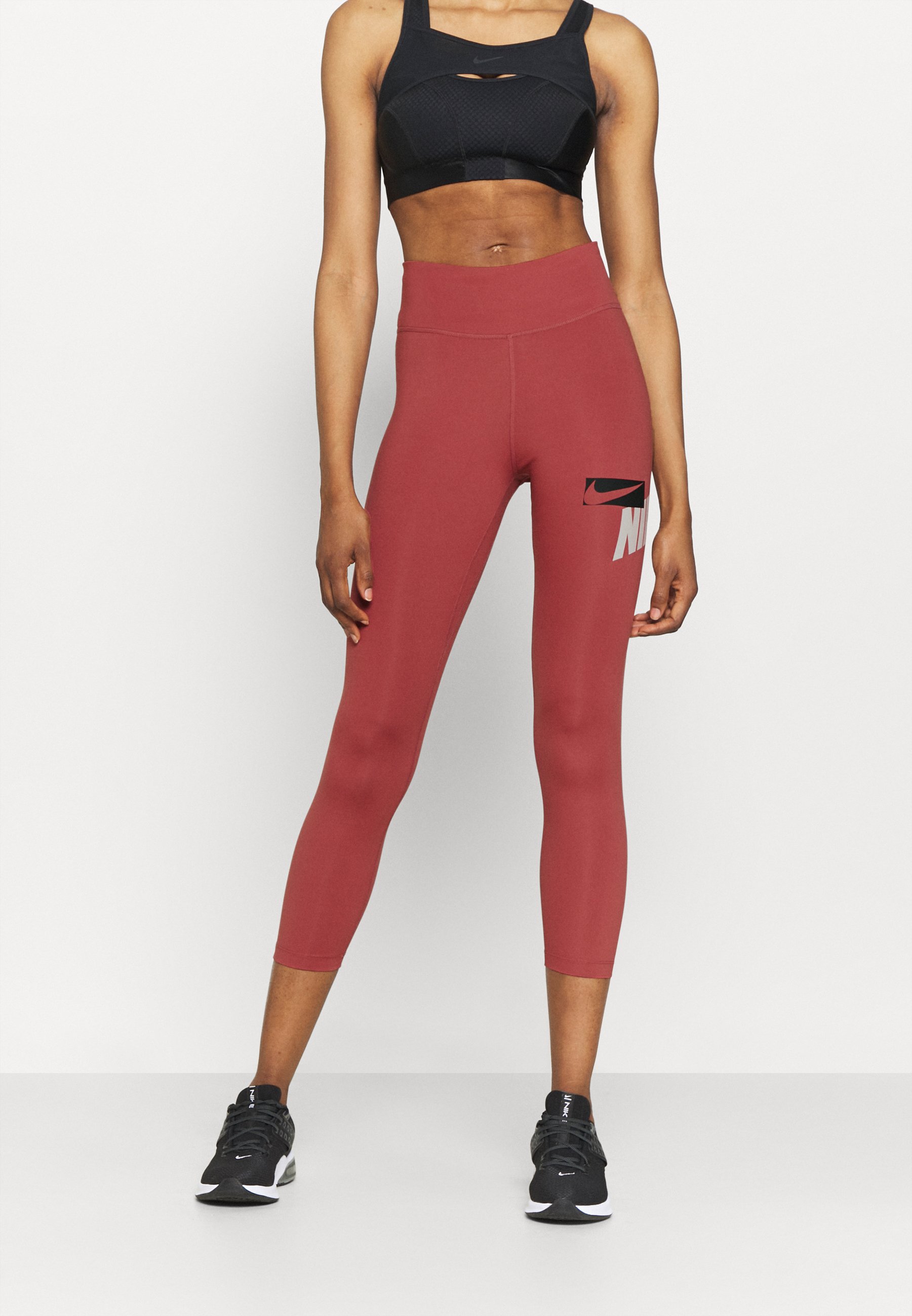 Nike Performance ONE CROP - Medias - canyon rust/pink glaze/black/rojo  metálico - Zalando.es