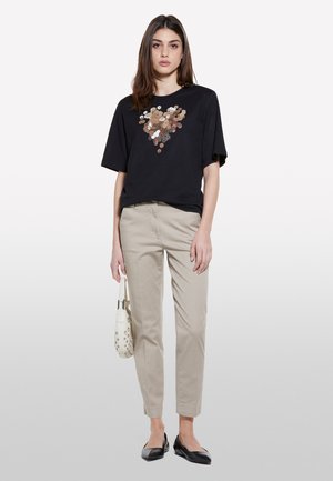 Sisley, WITH HEART - T-Shirt print - black