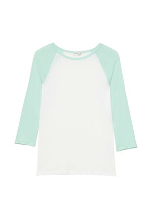 PULL&BEAR, REGULAR FIT CONTRAST RAGLAN SLEEVE - T-SHIRT - Pitkähihainen paita - white