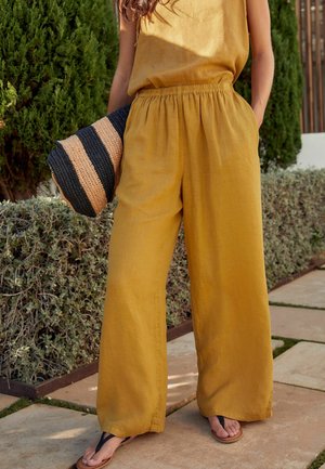 WIDE LEG TALL - Püksid - mustard yellow