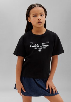 Calvin Klein Jeans, CALVIN KLEIN JEANS BOXY LOGO T-SHIRT - T-shirt con stampa - pvh black