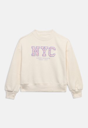 Felpa crema a maniche lunghe con la scritta "NYC" in motivo floreale e il testo "Abercrombie Since 1892" sul davanti, polsini e orlo a costine.