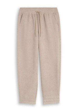 TOM TAILOR DENIM, TOM TAILOR DENIM HOSEN & CHINO BARREL CORDHOSE MIT KORDELZUG - Pantalon de survêtement - atmosphere beige