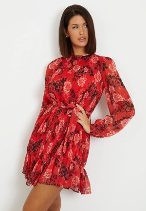 MIT ALLOVER-PRINT - Robe de jour - blumenmuster rot