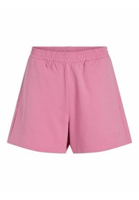 Rosa bomullsshorts med elastisk midja, med en avslappnad passform och subtila sidoklipp. Inkluderar logobroderi vid fållen.